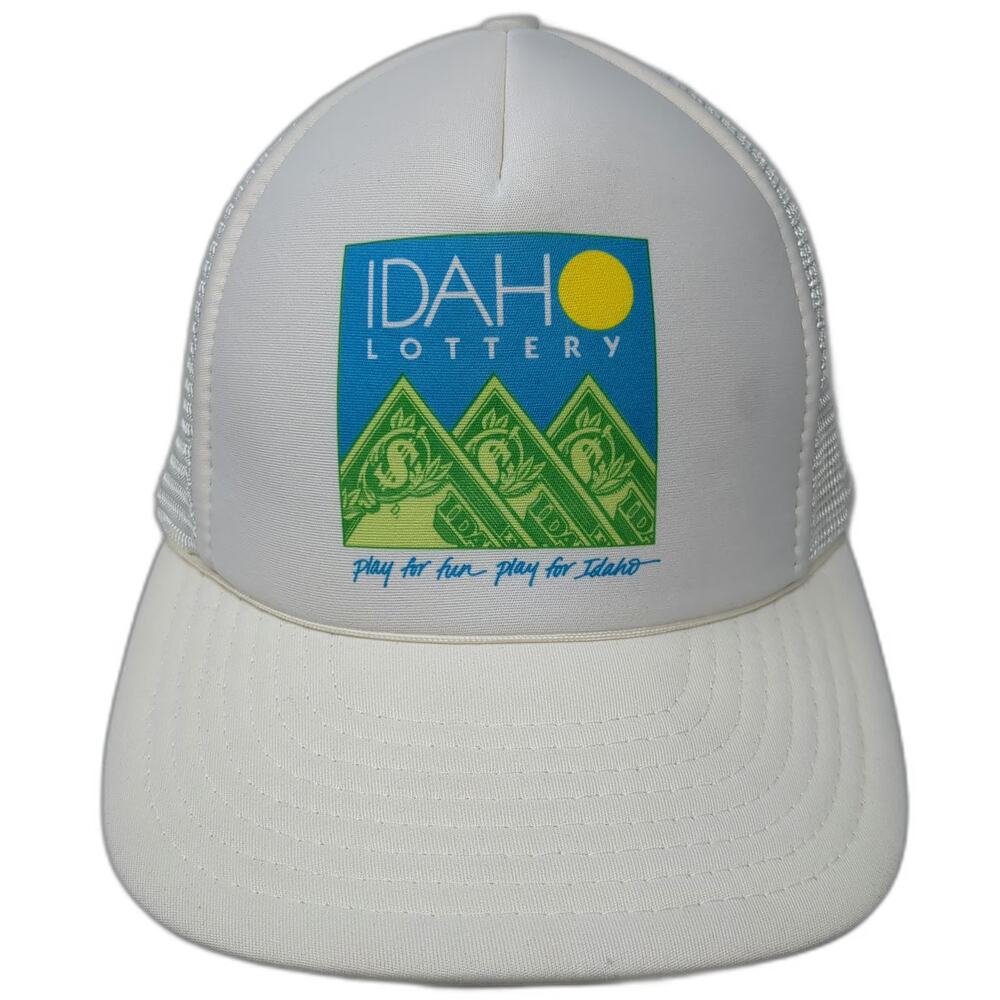 Sportcap Trucker Hat White One Size Idaho Lottery Foam Front Mesh Snapback